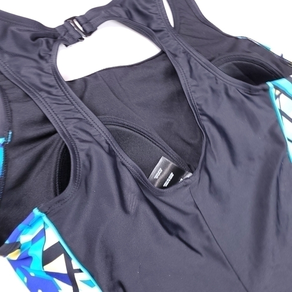 NEW Catalina Black Multicolored 1 Pc Swimsuit Size 12 / 14 - Picture 10 of 13